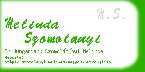 melinda szomolanyi business card